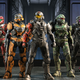 a bunch of spartan 7 multiplayer players in halo infinite